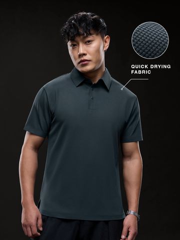 Buy Solids: Deep Teal Men Textured Polos Online P09