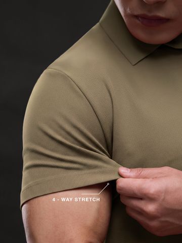 Buy Soilds: Walnut Brown Men Textured Polos Online P09