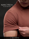 Buy Solids: Warm Mahogany Men Textured Polos Online P09