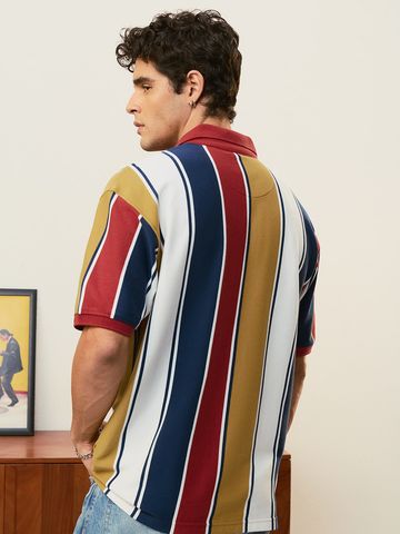 Buy Striped Polo: Caravan Men Rugby Polo Online P09