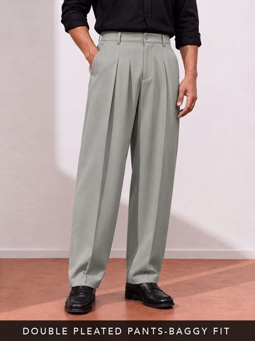 Buy Super-Flex Pants: Melange Beige Men Super Flex Pants Online F56