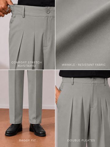Buy Super-Flex Pants: Melange Beige Men Super Flex Pants Online F56
