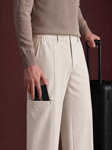 Buy Straight-Fit Pants: Almond White Men Pants Online F56