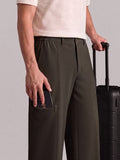 Buy Straight-Fit Pants: Mocha Brown Men Pants Online F56