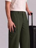 Buy Straight-Fit Pants: Olive Green Men Pants Online F56