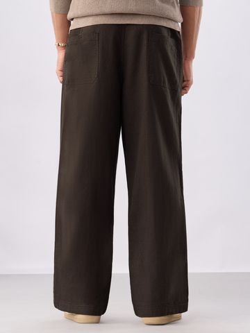 Buy Straight-Fit Pants: Choco Brown Men Pants Online F56