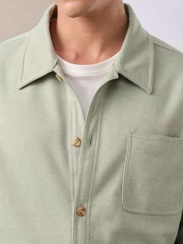 Buy Solids: Pale Blue Men Shacket Online C76