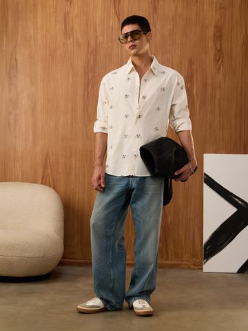 Buy Cotton-Linen Shirt: Cycle Men Cotton Linen Shirt Online C76