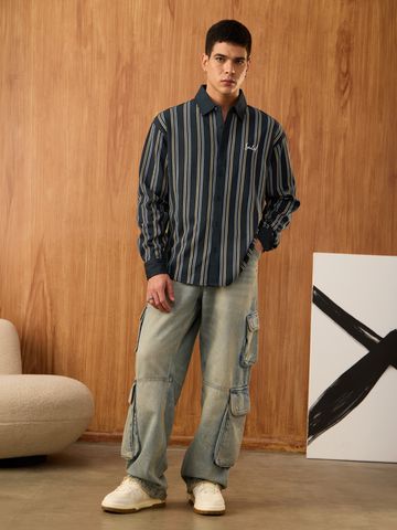 Buy Baseball Shirt: Navy League Men Baseball Shirt Online C76