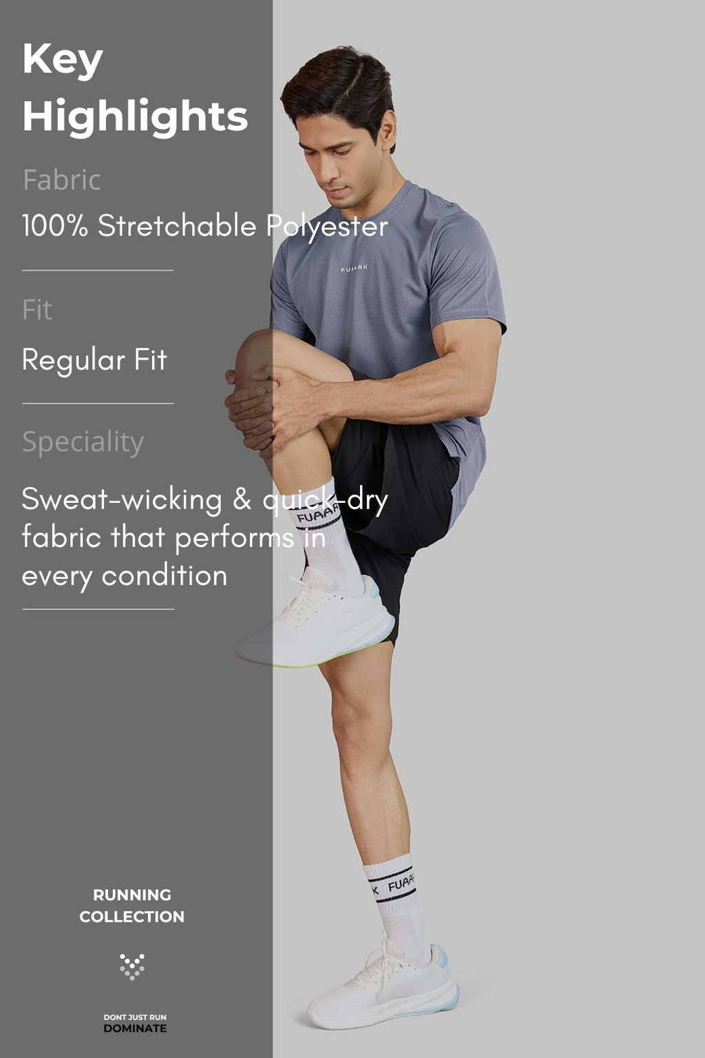 Slate Running T-shirt Grey