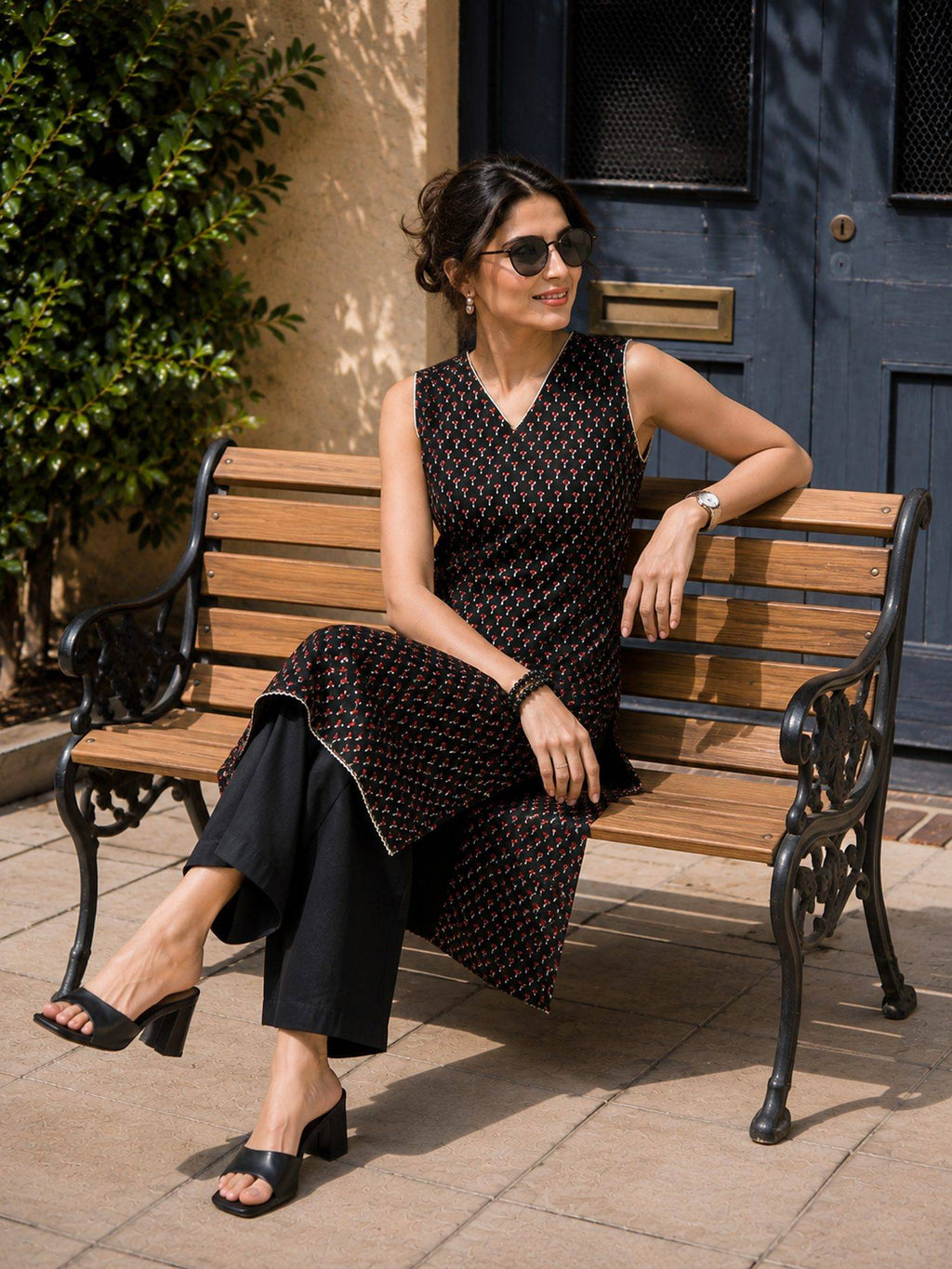Women'S Cotton Printed Blue Kurta | U3S - view 15