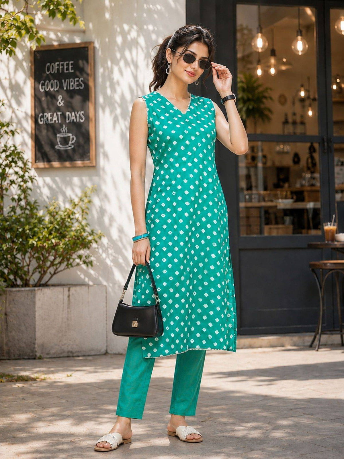 Women'S Cotton Printed Black Kurta | U3S - view 6
