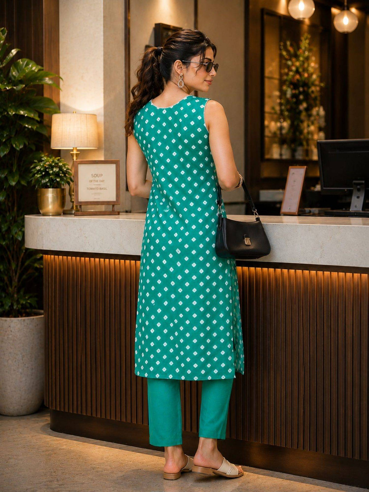 Women'S Cotton Printed Blue Kurta | U3S - view 7