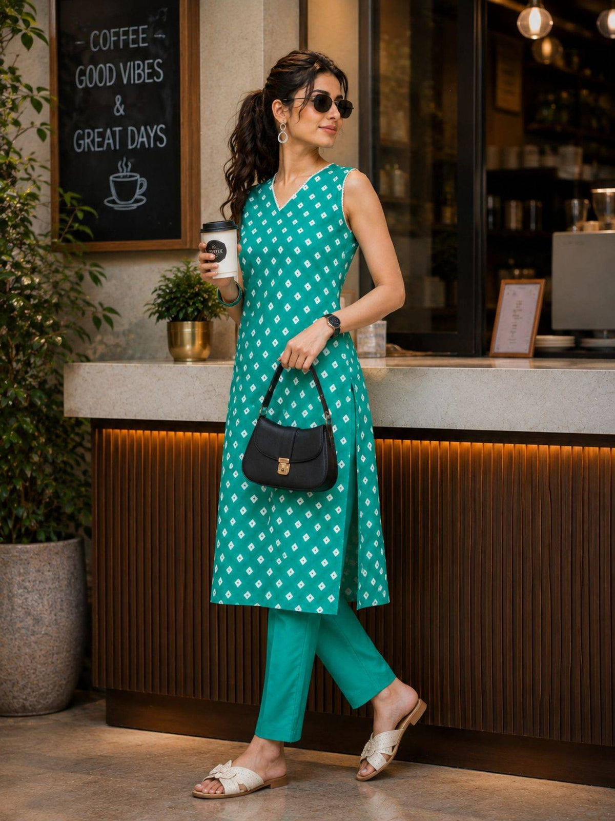 Women'S Cotton Printed Blue Kurta | U3S - view 9