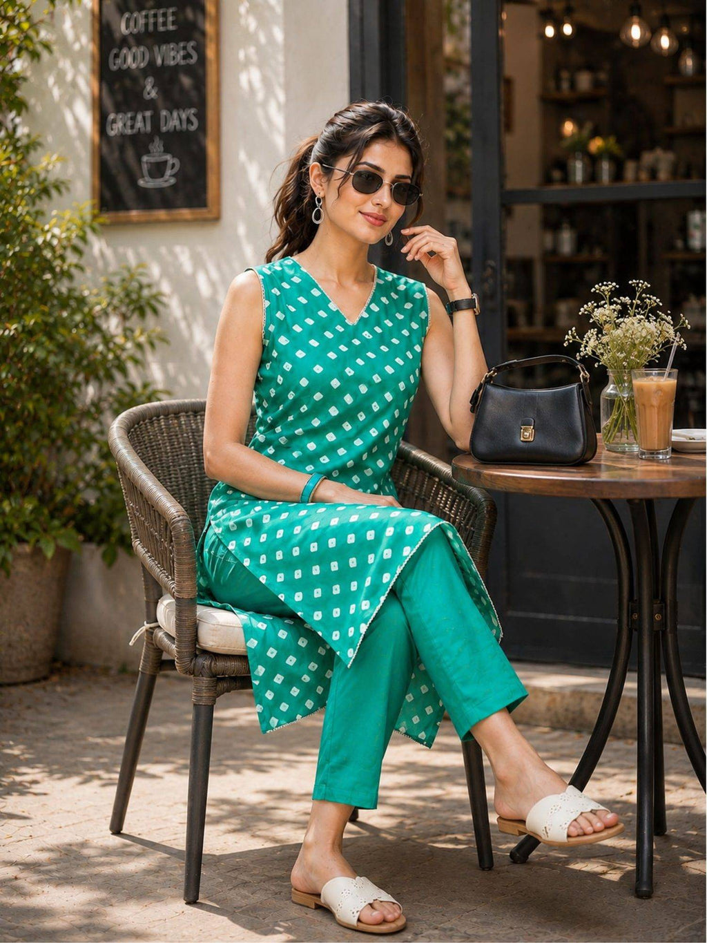 Women'S Cotton Printed Blue Kurta | U3S - view 10