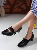 Cream Solid Closed Back Block Pumps | H78 - view 17