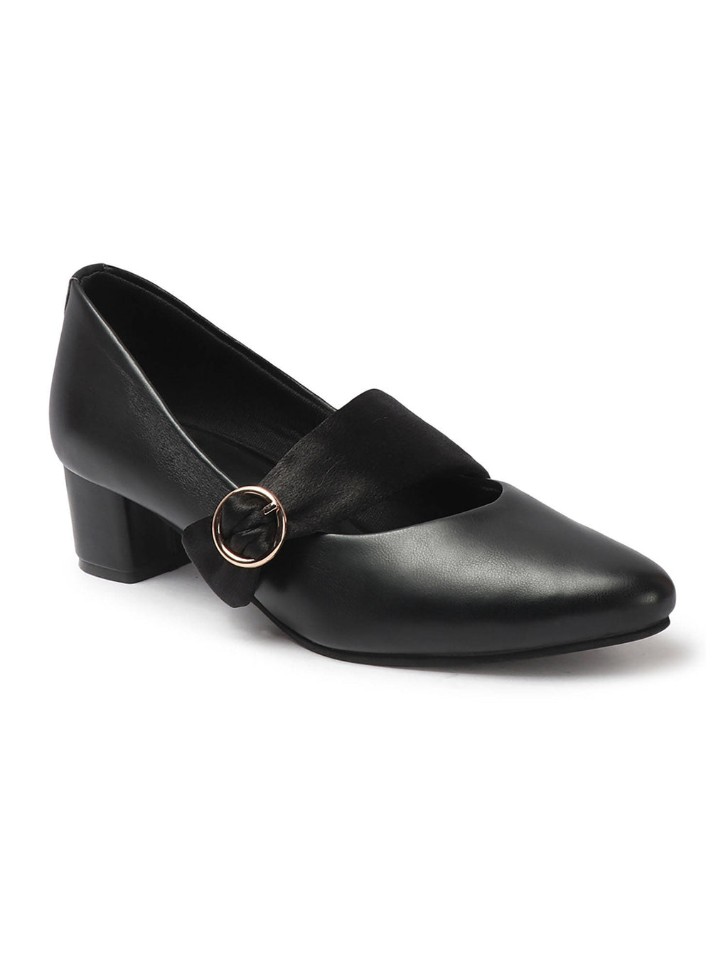 Cream Solid Closed Back Block Pumps | H78 - view 20