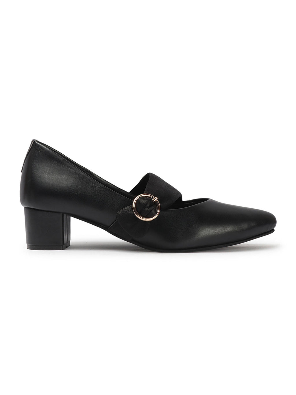 Cream Solid Closed Back Block Pumps | H78 - view 21