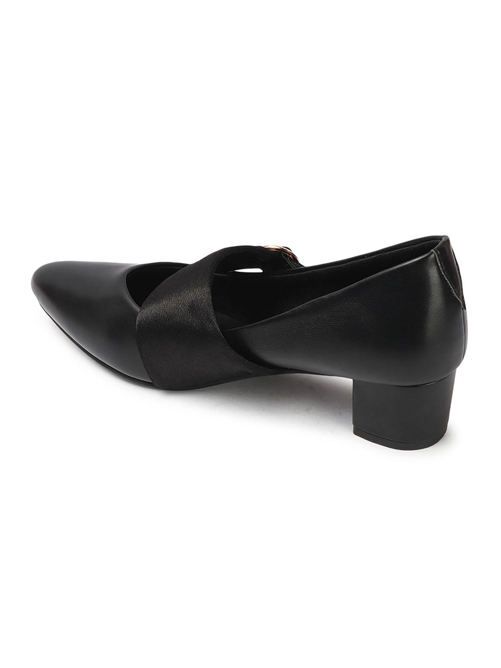 Cream Solid Closed Back Block Pumps | H78 - view 22