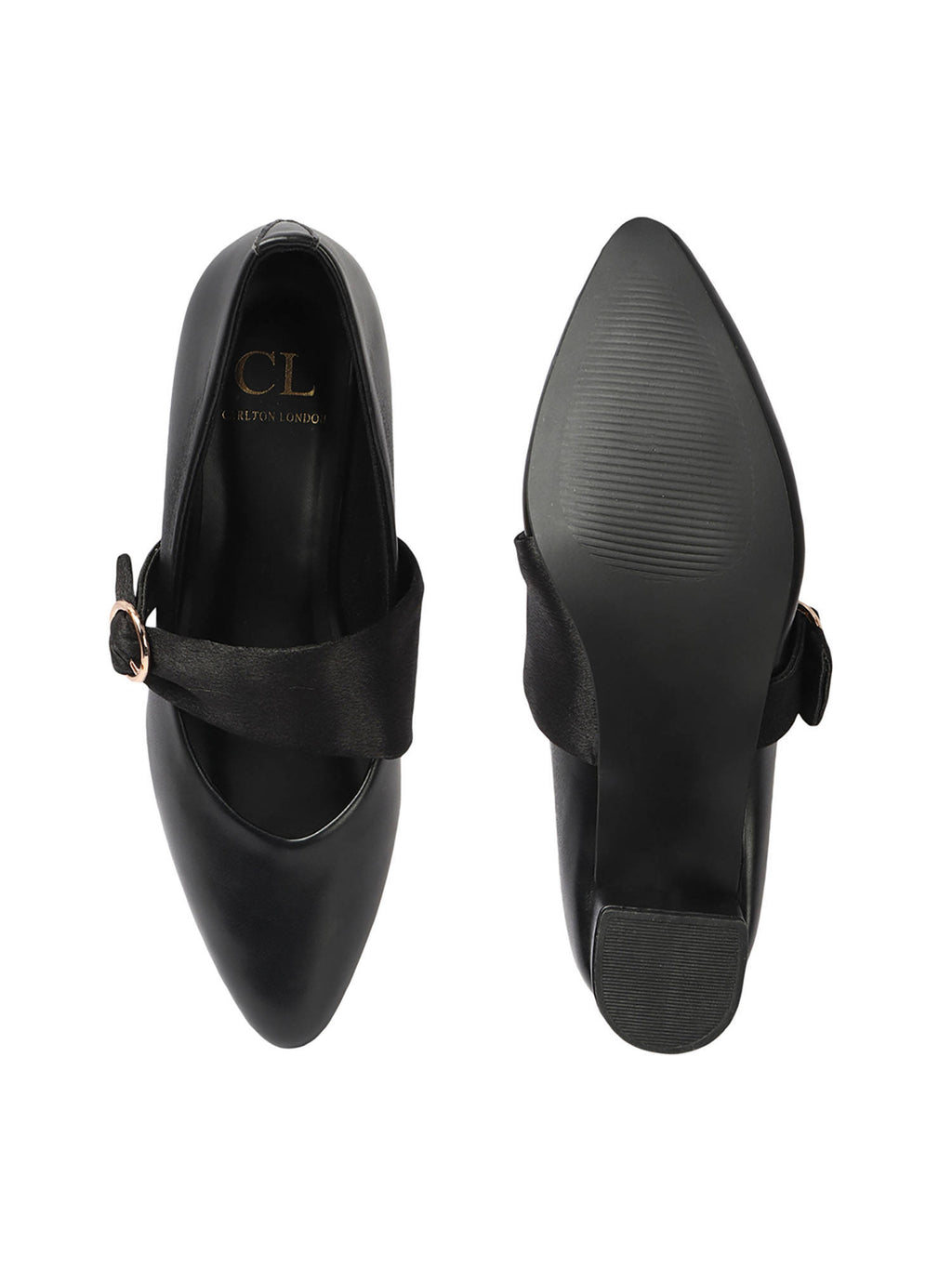 Cream Solid Closed Back Block Pumps | H78 - view 24