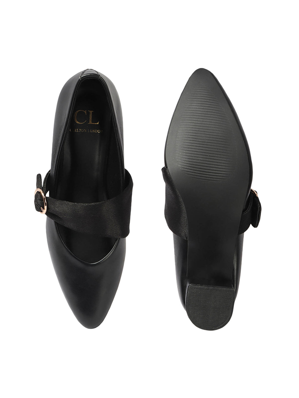 Cream Solid Closed Back Block Pumps | H78 - view 24