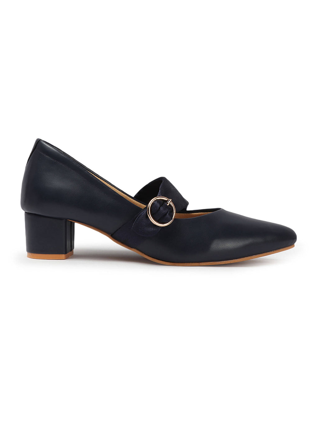 Cream Solid Closed Back Block Pumps | H78 - view 13