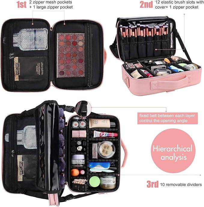 Cosmetic Bag, Makeup Organizer Bag - Baby Pink | C83 - view 3