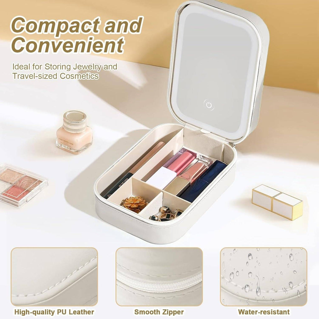 Small Travel Led Makeup Mirror Case With 3 Adjustable Color Light | C83 - view 4