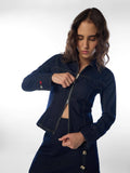 Womens Solid Regular Fit Blue Jacket | JC78 - view 1