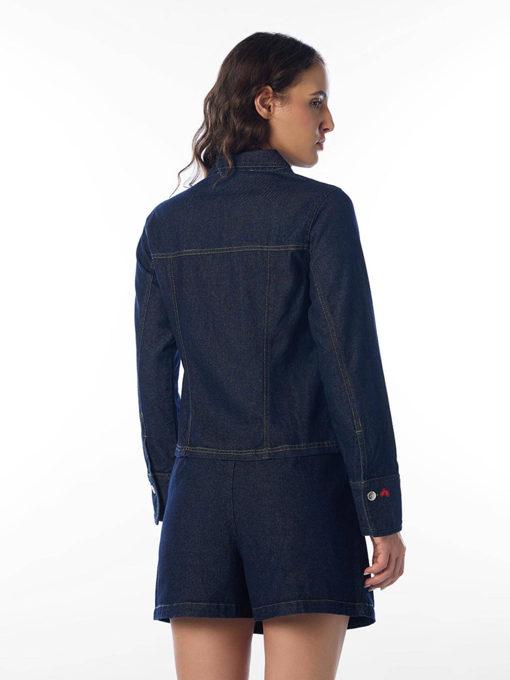 Womens Solid Regular Fit Blue Jacket | JC78 - view 7