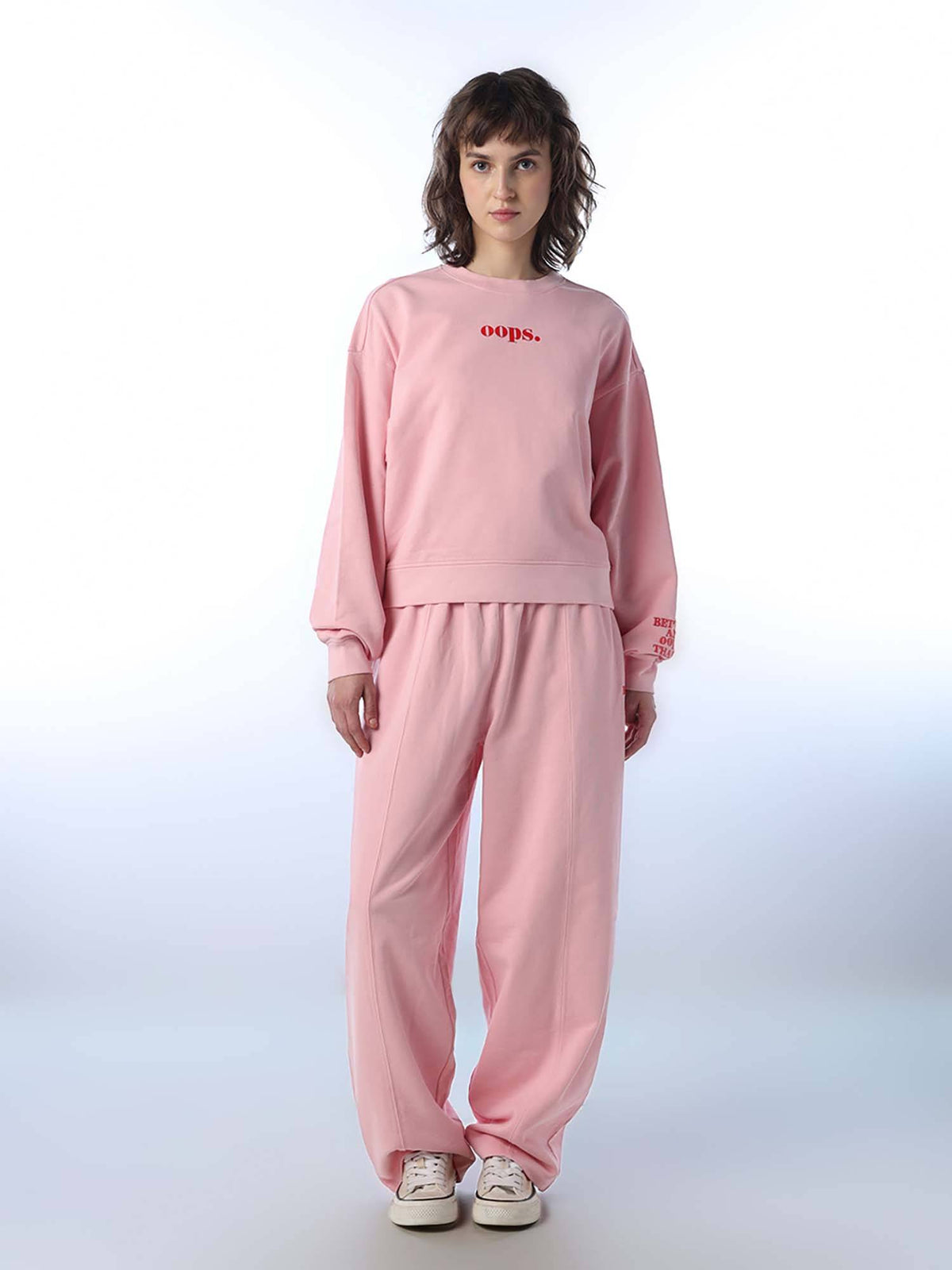 Women's Typographic Pink Sweatshirt | HD56 - view 2