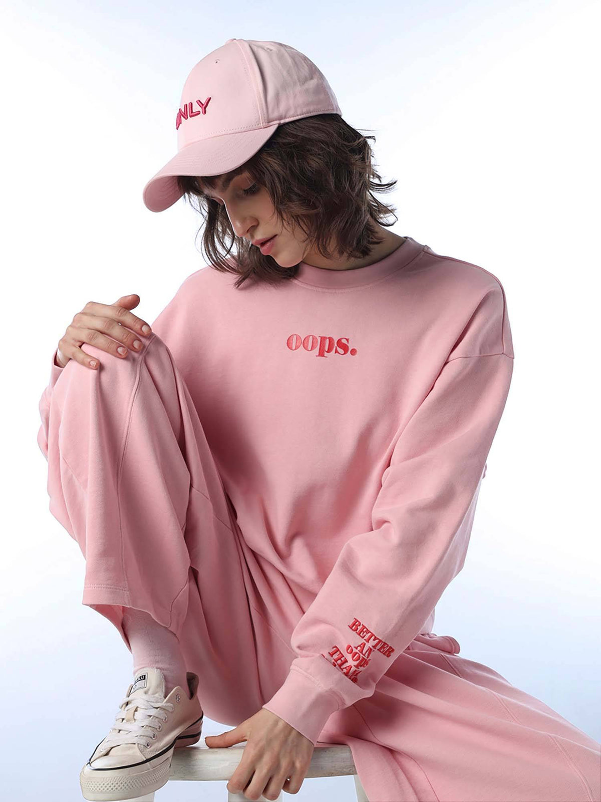 Women's Typographic Pink Sweatshirt | HD56 - view 3