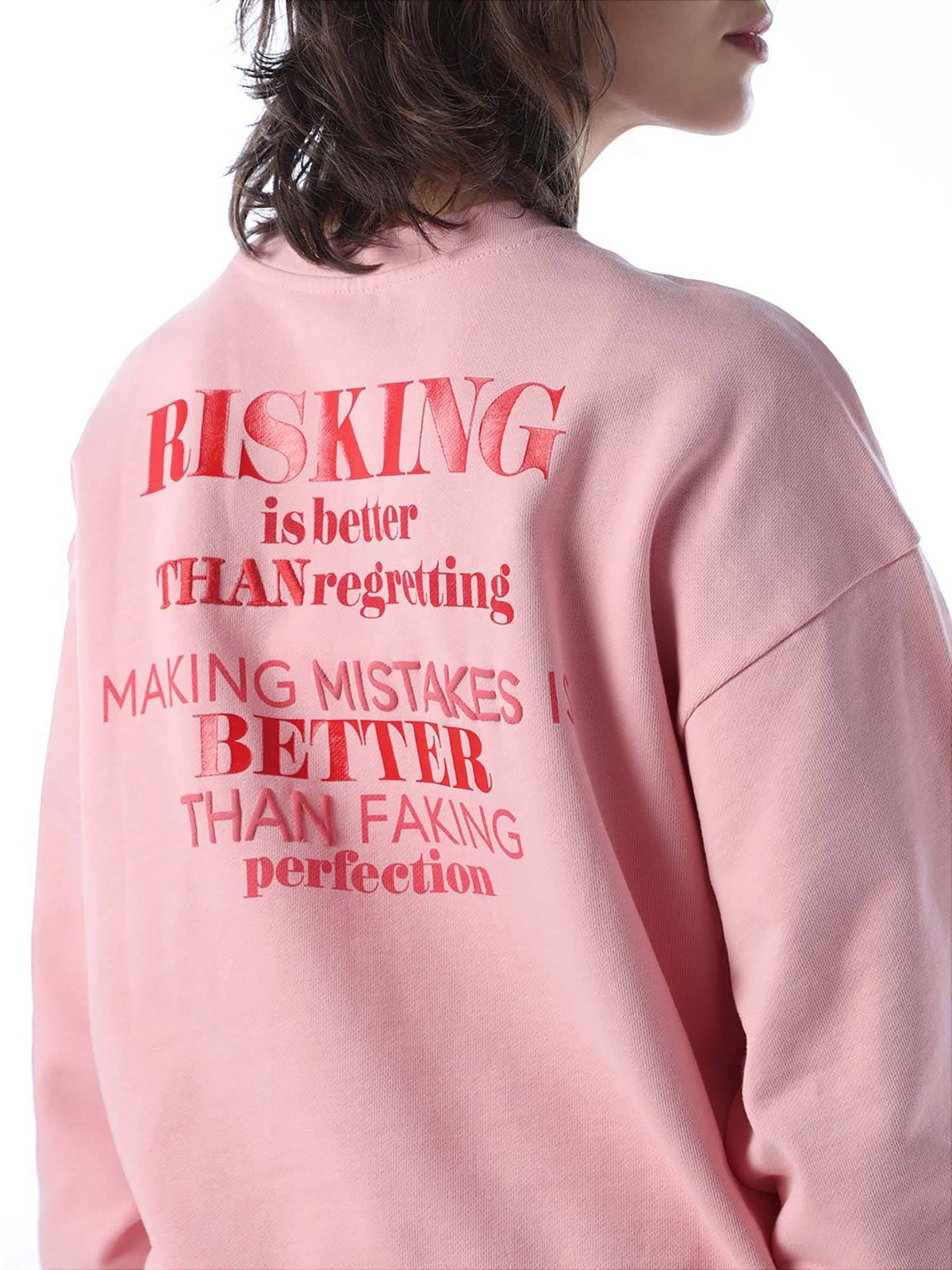 Women's Typographic Pink Sweatshirt | HD56 - view 5