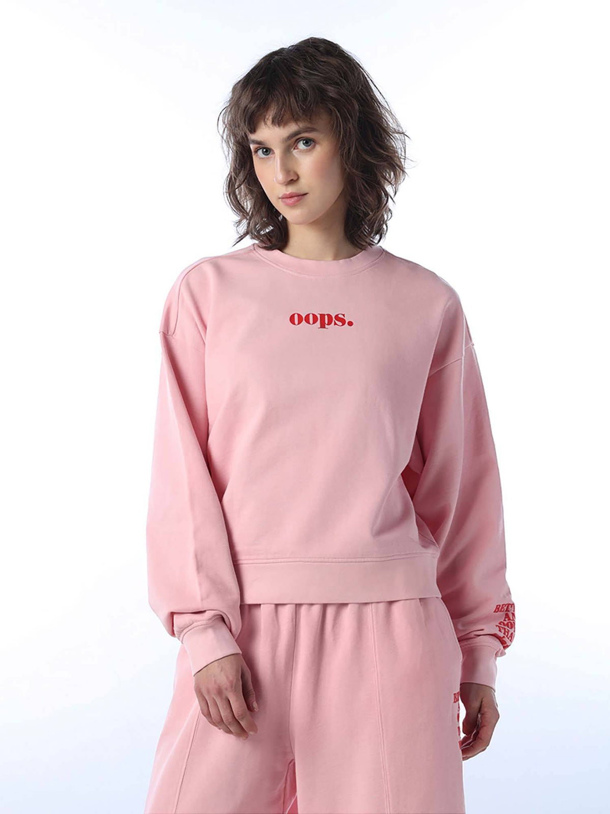 Women's Typographic Pink Sweatshirt | HD56 - view 7