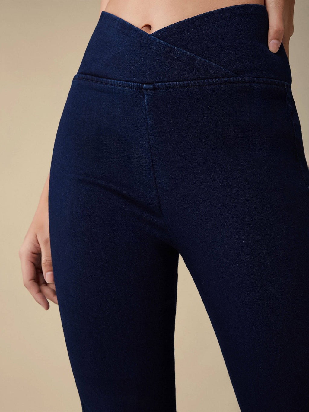 Women's Blue Regular-Length Stretchable Denim Pull Up Bootcut Jeans | BT10 - view 5