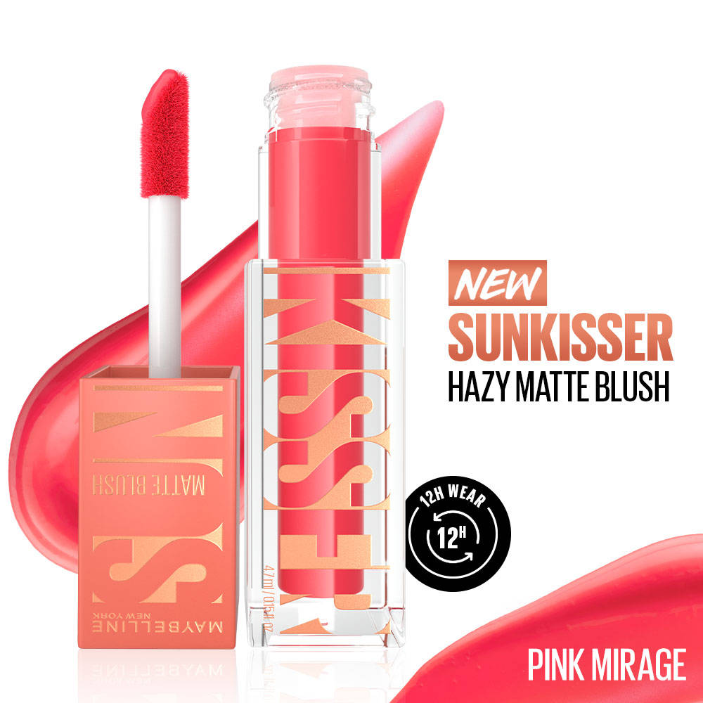 Maybelline Sunkisser Hazy Matte Blush, 12HR Sunkissed Cheeks, Transfer & Sweat-proof, Pink Mirage | F14 - view 1