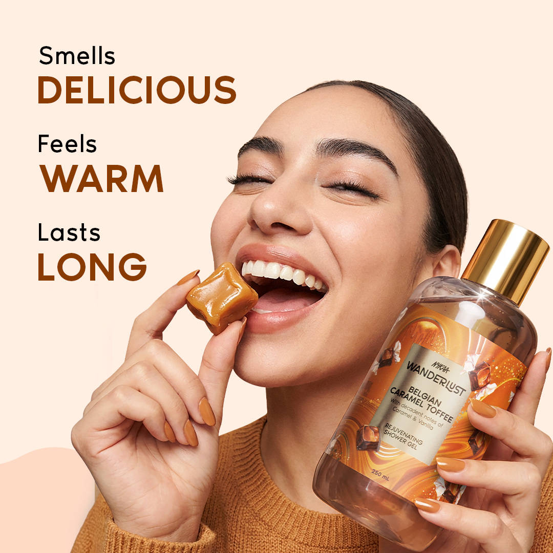 Nykaa Wanderlust Body Wash - Belgian Caramel Toffee Perfume | Brightening Lactic Acid Shower Gel | B20 - view 3