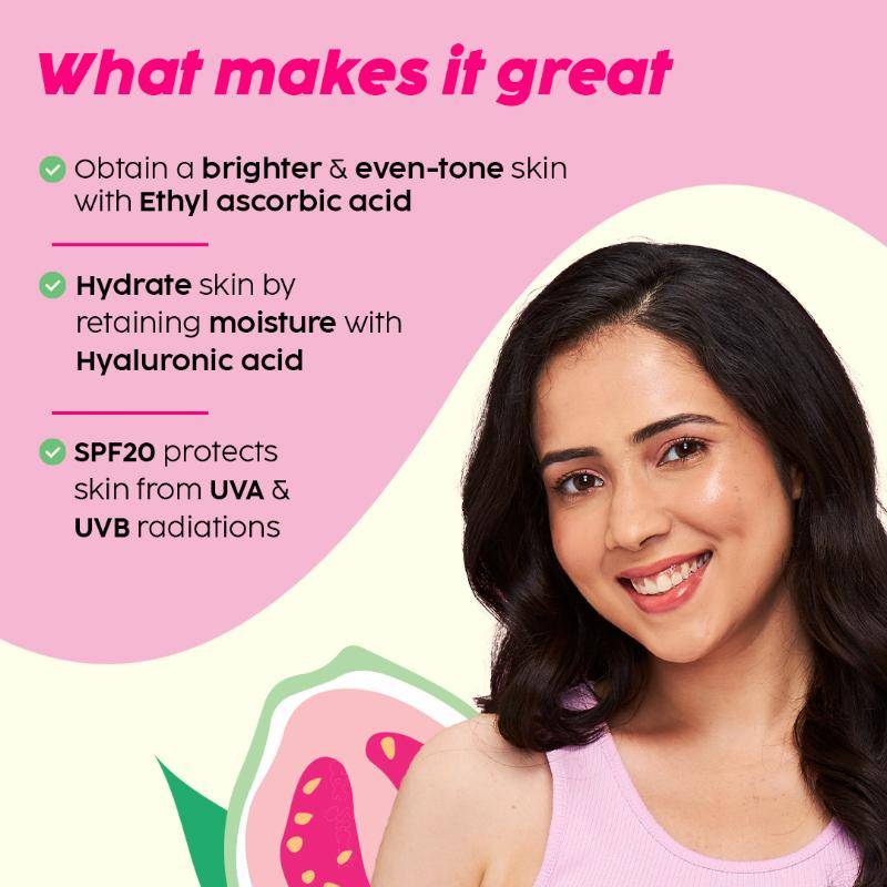 3% Vitamin C Guava Glow Smoothie Moisturizer For Brighter Skin With SPF 20, For Even-toned Skin | PL1 - view 2