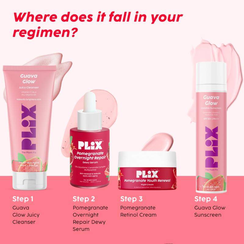 Pomegranate Overnight Repair Dewy Serum for Ageless Glow With Ceramides Reduce Fine Lines | PL1 - view 6