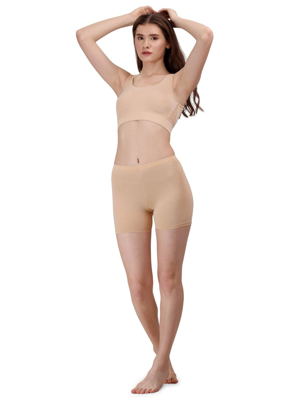 Mid Rise Soft Polyamide Spandex Mid Thigh Length Cycling Shorts - view 10