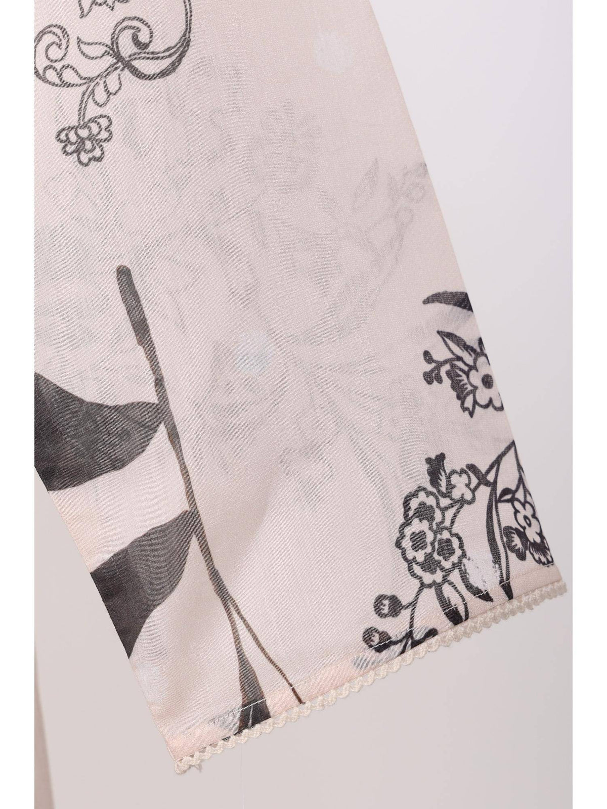 Cream Chiffon Floral Printed Kurta | KDG - view 6