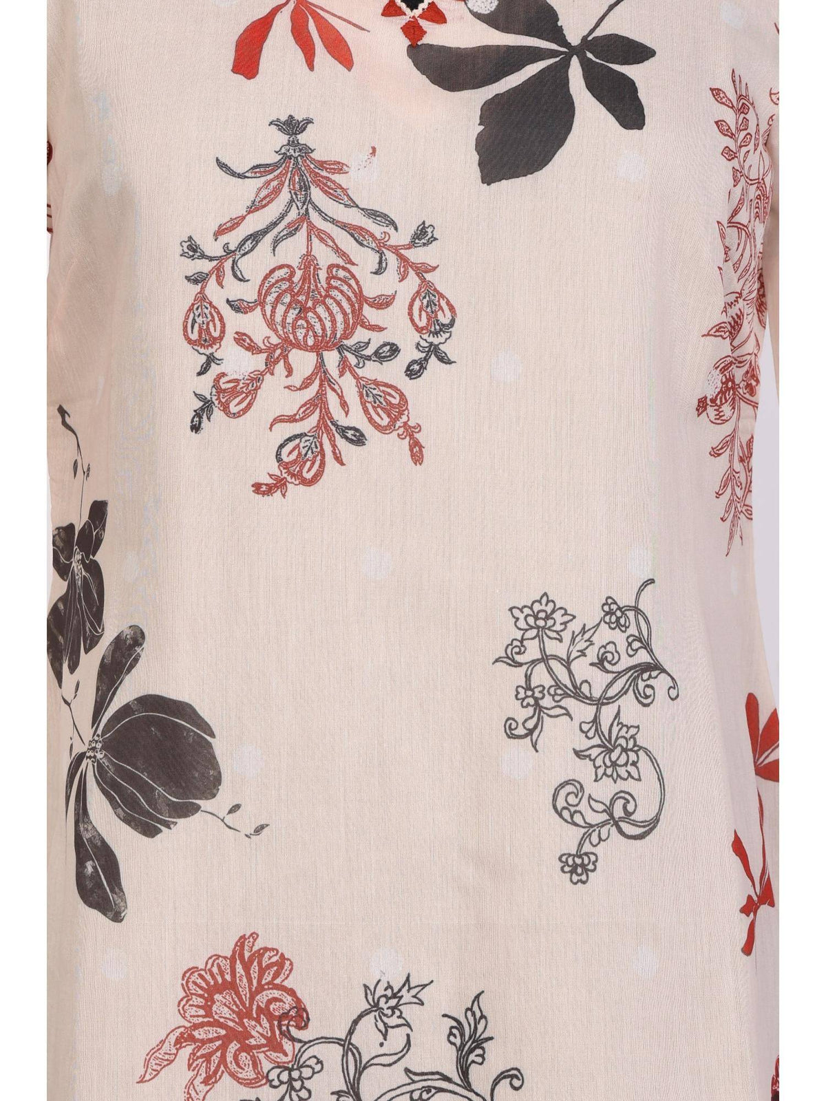 Cream Chiffon Floral Printed Kurta | FY93 - view 7