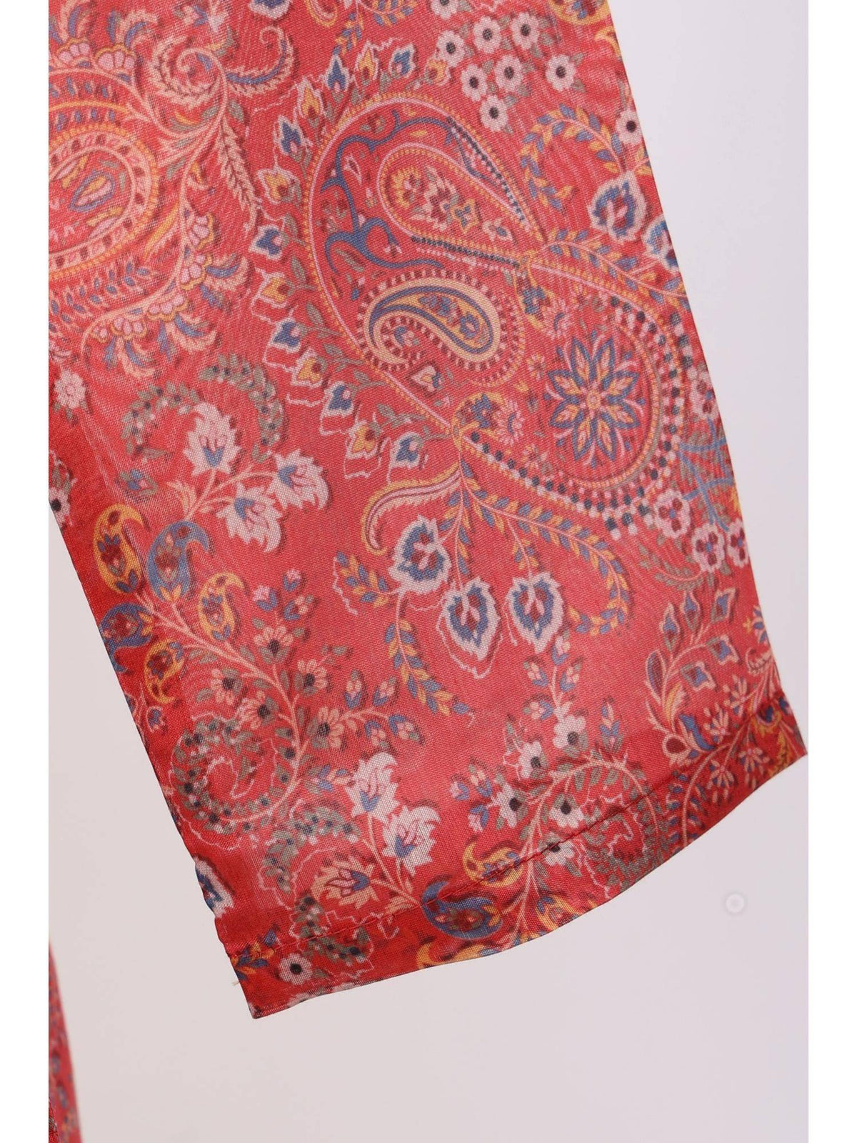 Red Chiffon Paisley Printed Kurta | U3S - view 7