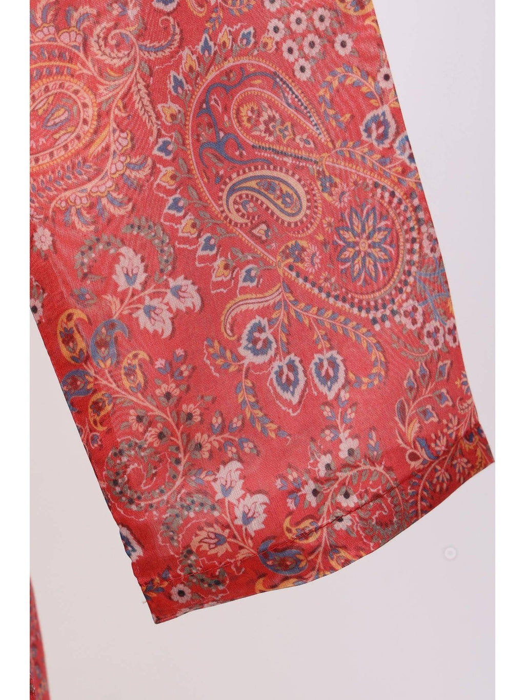 Red Chiffon Paisley Printed Kurta | FY93 - view 7