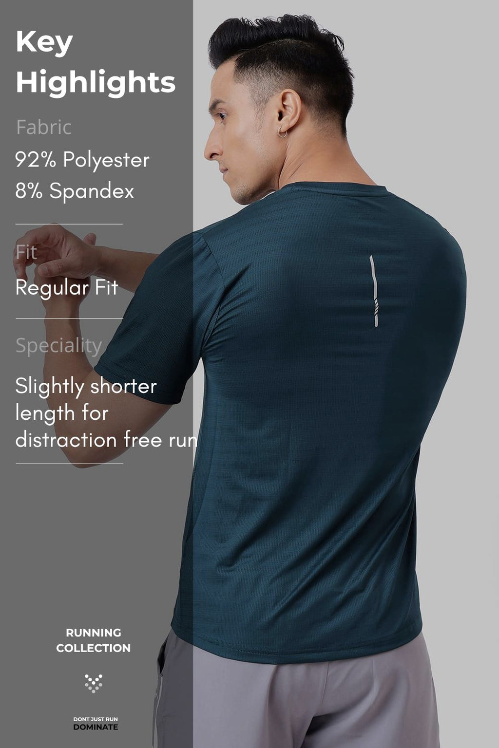 Ember Running T-shirt Bottle Green