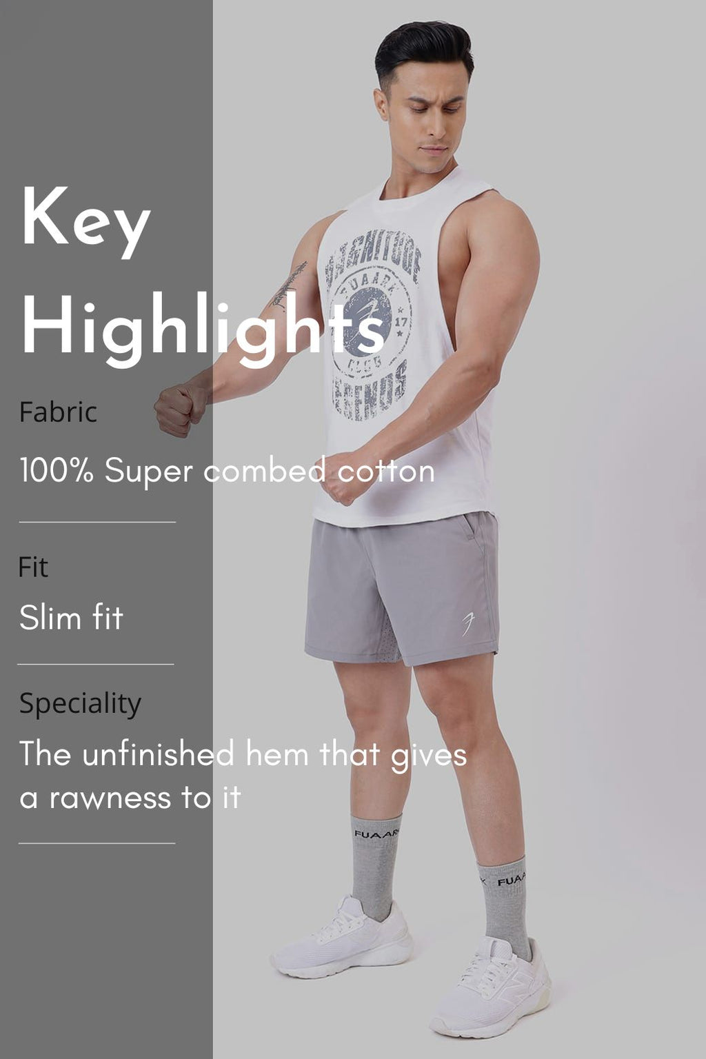 Magnitude Deep Arm Tank White