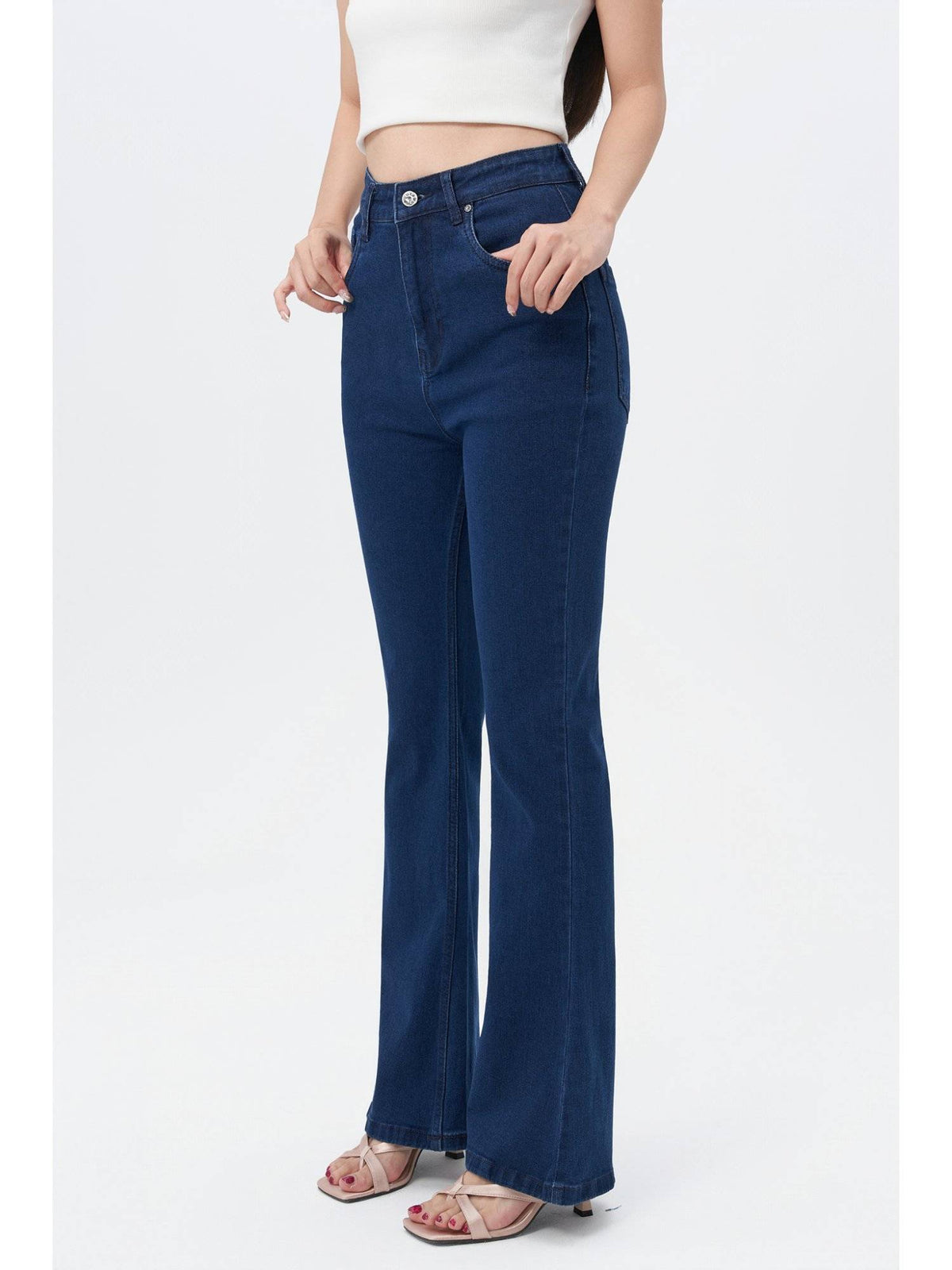 Off Duty Dark Blue Bootcut Flare Jeans | BT10 - view 2