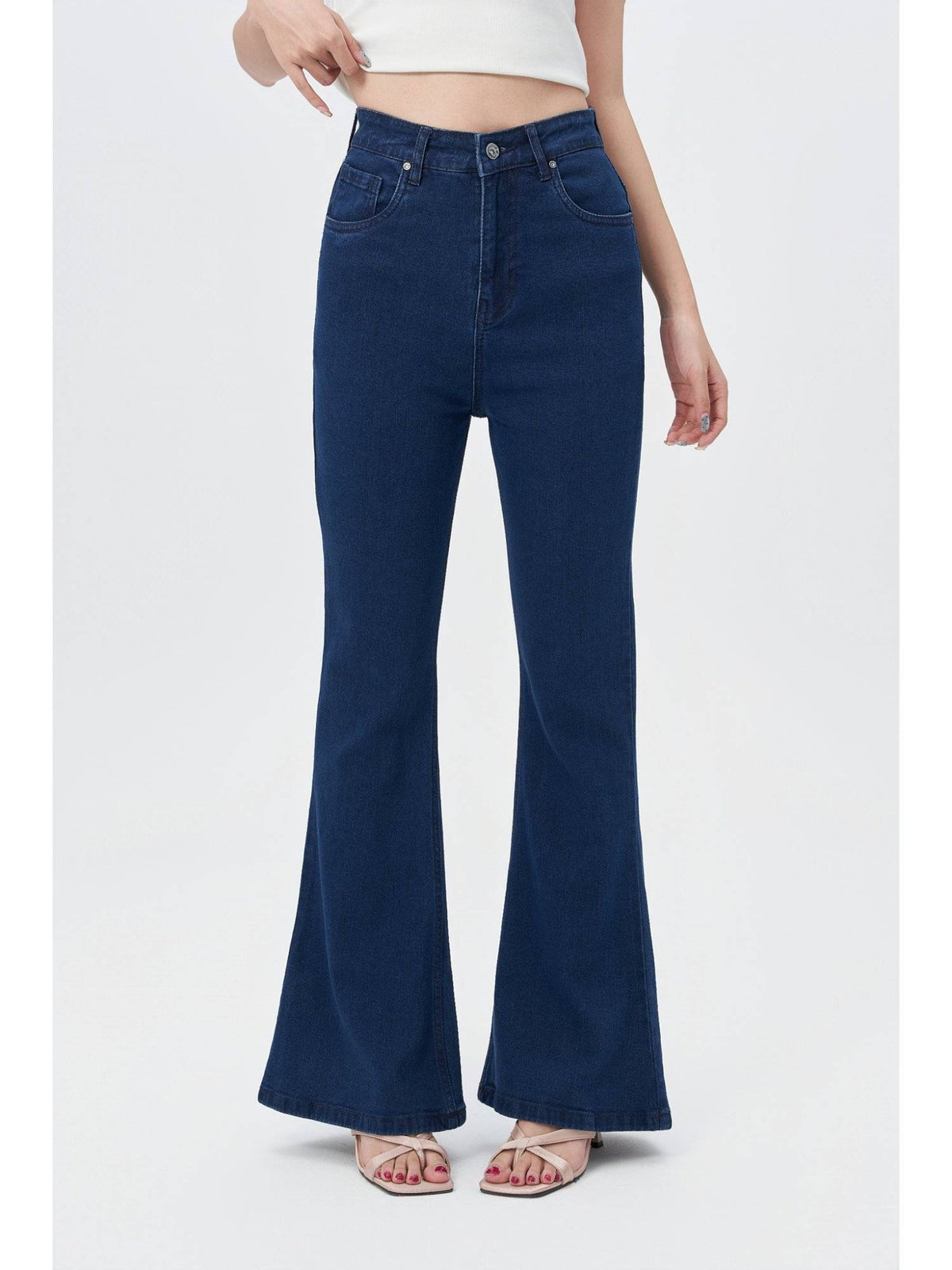 Off Duty Dark Blue Bootcut Flare Jeans | BT10 - view 4