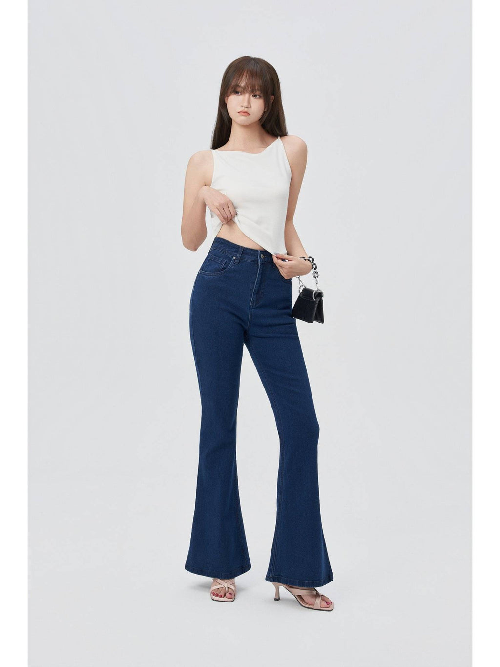 Off Duty Dark Blue Bootcut Flare Jeans | BT10 - view 5