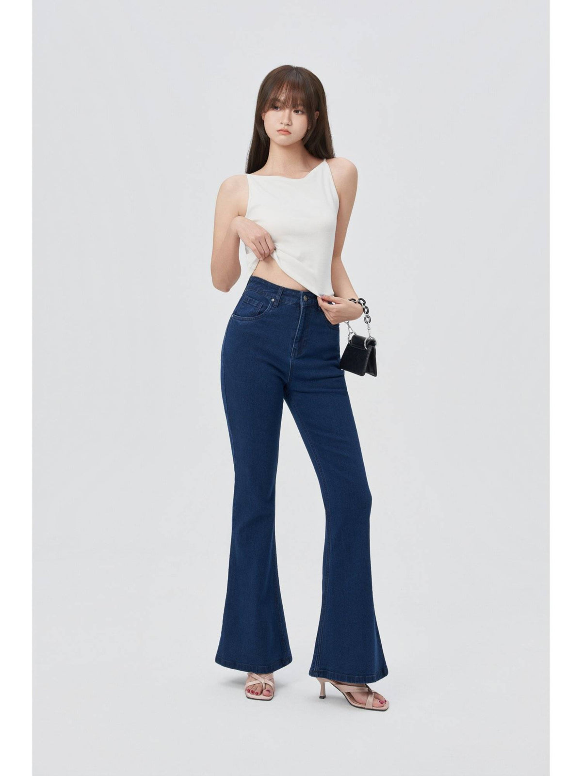 Off Duty Dark Blue Bootcut Flare Jeans | BT10 - view 5